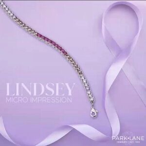Park Lane LINDSAY Micro Impression Bracelet - Violet and Silver NWT